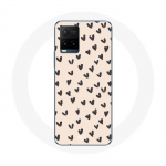Coque pour Vivo Y21s 2021 / Y21 2021 Fond de texture abstraite coeurs noirs