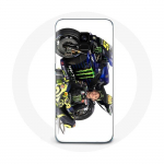 Valge taustaga &uuml;mbris Samsung Galaxy A8 Plus Valentino Rossi Speedi draiveri jaoks