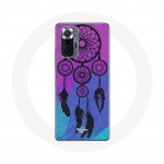 Coque pour Xiaomi Redmi Note 10 Pro Attrape R&ecirc;ve Noir Fond Bleu et Violet