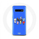 Coque pour Samsung Galaxy S10 Tata Chimmy Cooky Rj Koya Shooky Et Mang Jouent De la musique Fond Bleu