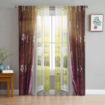 Red Curtai Stage Art t&uuml;llkardinad elutuppa Kodusisustus K&ouml;&ouml;k Sheer Voile kardin 135W x 114H(cm)