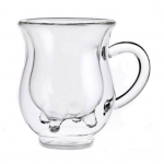 300 ml kahekordse seinaga l&auml;bipaistev piima-kohvimahl, vett kuumakindlast klaasist tass 300ML