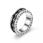 Meeste s&otilde;rmused Inscription Cross Titanium Steel Ring Retro meeste s&otilde;rmuse ehted 13