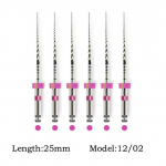 25/21 mm hambaviilid SC edasi p&ouml;&ouml;rlev NiTi viilis&uuml;steem endodontilise ravi hambaravi materjalideks 6 tk/karp SOCO PLUS 25mm 1202 roosa