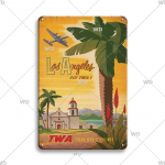 Metallist silt Maastik Pariis Havana Tokyo Sydney Malibu Los Angeles Chicago Linn Metallist Vanaaegne Plakat Retro Dekoratiivne Plaat Dekoor 20x30cm