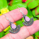 Natural Rose Quartz Gemstone Handmade 925 Sterling Silver Earring 1.58 i4l95