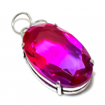 Natural Bi-Color Tourmaline Gemstone 925 Sterling Silver Pendant 2.09 g9h05