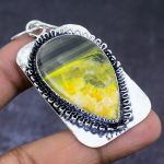 Natural Bumble Bee Jasper Gemstone 925 Steling Silver Pendant 2.44 z4j72