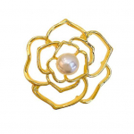 Naiste pross &otilde;&otilde;nsa kameelia kunstp&auml;rliga libisemisvastane kulumiskindel mantel krae m&uuml;ts salli kaunistus kuldne