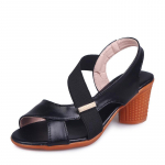 Naiste sandaalid Fish Mouth PU Euroopa ja Ameerika &Uuml;hendriigid Kingad Varrukas Mood Keskmine konts Kingad Mom Sandaalid Naiste suvi 40 must