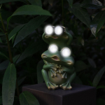 Aia p&auml;ikesekuju Led-valgustid muruehitised &otilde;ues kodu kunstikaunistusega vaigust loomakujuke naistele Frog 9x9x17cm