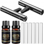 Car Air Fresheners Scents Diffuser Vent Clips Perfume Essential Oil sticks Fro Women Men Automotive Fragrance Decoration Accessories(Black) Essential oil