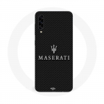 Coque Maniacase pour Samsung Galaxy A50 maserati blanc fond carbonne