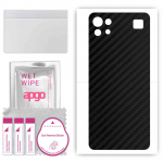 apgo Protective Skin Sticker for the back compatible with LG K92 5G, Wrap Film, Foil, Vinyl - Pattern Carbon Black