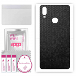 apgo Protective Skin Sticker for the back compatible with Vivo Y12i, Wrap Film, Foil, Vinyl - Pattern Black Honeycomb