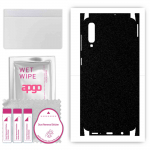 apgo Protective Skin Sticker for the back+sides compatible with Samsung Galaxy A50, Full Wrap Film, Foil, Vinyl - Pattern Matte Black