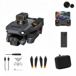 Uus P8 Pro harjadeta drooni takistuste v&auml;ltimise ESC kahekordne HD kaamera WIFI FPV kokkupandav neljakopteri kinkem&auml;nguasi lastele 1B must