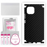apgo Protective Skin Sticker for the back+sides compatible with Xiaomi Mi 11 Lite, Full Wrap Film, Foil, Vinyl - Pattern Carbon Black