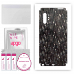 apgo Protective Skin Sticker for the back+sides compatible with Samsung Galaxy Note 10 Plus 5G, Full Wrap Film, Foil, Vinyl - Pattern Carbon Black Pix