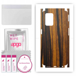 apgo Protective Skin Sticker for the back+sides compatible with Realme Narzo 30 5G, Full Wrap Film, Foil, Vinyl - Pattern Tigerwood
