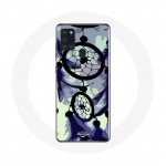 Coque Samsung Galaxy A21S Attrape R&ecirc;ve violet gris et Noir