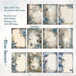 30 tk/komplekt Vintage Garden Flower Border Haljastusajakirja materjal Paber, ajakirja Scrapbooking DIY tarvikud Blue Secret