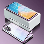 360 t&auml;iskaitsega magnetiline metallist &uuml;mbris Huawei Pura 70 P60 50 40 Pro Honor 90 80 70 Mate 60 50 kahepoolne karastatud klaasist telefoni kate For Redmi Note 13 Pro lilla