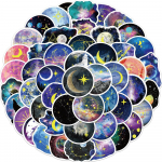 50 tk Esteetiline Star Moon Moonlight kleebis kohvritele kirjatarvete meisterdamine vanaaegsete albumitarvikute jaoks kohandatud lastele m&otilde;eldud kinkekleebised