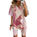 Naiste puhker&otilde;ivad, kaheosalised r&otilde;ivad naistele, suvine V-kaelusega T-s&auml;rk, topid L&uuml;hikesed p&uuml;ksid, treening, spordidress L