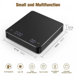 Sisseehitatud aku laadimise elektrooniline kaal Automaatne taimer Espresso &uuml;levalamine Smart Reckon By Time k&ouml;&ouml;gik&uuml;psetuskaal 3 kg 0,1 g 0.1g-3Kg