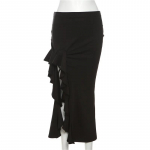 Gooti must k&otilde;rge v&ouml;&ouml;koht Bodycon Mid seelik E-Girl Punk volangid poolitatud A-Line seelikud Y2K Mood Naiste t&auml;navar&otilde;ivad p&uuml;ksid S must