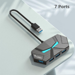 4-&uuml;hes USB 3.0 jaotur 4 porti / 7 pordi mitme jaoturi adapteriga USB dokkimisjaam kiire s&uuml;learvuti jaoks