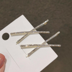 2tk/komplekt Ristkristallist juuksen&otilde;elad Rhinestone X Juukseklambrid T&uuml;drukute Mood Juukseaksessuaarid T&uuml;drukud Lihtsad k&uuml;ljeklambrid Pruudipeakatted 5.8*3.1cm