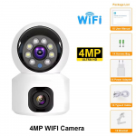 8MP HD minikaamera Wi-Fi juhtmevaba kahe objektiiviga IP-kaamerad nutikad &ouml;&ouml;n&auml;gemiskaamerad CCTV turvalisus PTZ Camara sisemine beebimonitor V380 Pro 4MP Wifi Cam