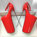 30CM K&otilde;rge Kontsaga Naiste Kingad &Uuml;mara Ninaga Suvesandaalid Stiletto 20CM platvormiga postitantsu kingad Modelli Kingad 42 punane