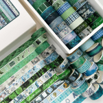 36 rulli mitme mustriga paber pesuteibi komplekt sinine roheline t&uuml;druku stiilis klassikaline kleeplindid kaunistuskleebised