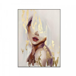 Abstraktne naine plakat mood kaasaegne kuldne l&otilde;uendimaal kodu elutoa kaunistus suur portree pildiprindid 30x45cm No Frame