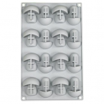 Koogivormi Seenekujuline kondiitrivorm 16 restiga mittenakkuva silikoonvormiga k&uuml;psetamise t&ouml;&ouml;riist koduk&ouml;&ouml;gi jaoks helehall v&auml;rv