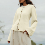 Naiste Kate kardigan kampsunid vabaaja pikkade varrukatega avatud esin&ouml;&ouml;biga MODISH KARDIGAN &ndash; LAIAD VARRUKAS L beež