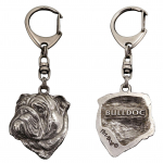 Bulldog, English Bulldog, British Bulldog II - Silver-plated key ring with a dog in a gift box, handbag decoration, backpack pendant by Art-Dog brand