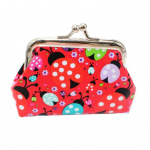 V&auml;rviline laste kunstnahast lepatriinu minirahakott m&uuml;ndikott sularahakaardihoidja punane