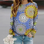 Topid naistele Dopamine Gear Print &Uuml;markaelusega pikkade varrukatega T-s&auml;rk Fall Casual Slim Pullover naiste pikkade varrukatega top XS lilla