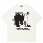 Streetwear Kirjad Graafiline Must T-s&auml;rk Puuvill Unisex Topid T-s&auml;rgid Suvine L&uuml;hikeste Varrukatega T-s&auml;rk S must
