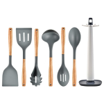 7-osaline silikoonist spaatlite komplekt, toidukvaliteediga, mittenakkuvad, kuumakindlad spaatlid, kulp toiduvalmistamiseks, k&uuml;psetamiseks, segamiseks, k&uuml;psetust&ouml;&ouml;riistad white 7-piece set