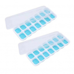 2 tk silikoonist j&auml;&auml;kuubikualus l&auml;bipaistva tolmukindla kaanega 14 &otilde;&otilde;nsust toidukvaliteediga kergesti vabastatav k&uuml;lmik suvekokteilij&auml;&auml;masina vormi k&ouml;&ouml;gitarbed 2pcs sinine