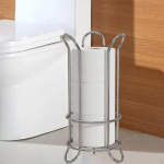 Compact Loo Roll Holder Tissue Storage Rack Organizer Toilet Paper Stand for Kitchen Black