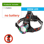 2025 Uusim 800W Suure V&otilde;imsusega Esituli Laetav 18650 Pealamp Veekindel V&auml;lit&ouml;&ouml;valgusti Luminofoorlamp Pea Kit C