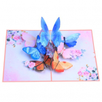 H&uuml;pik&otilde;nnitluskaart, v&auml;rviline libliklillekujundus, 3D-volditav &uuml;mbrikuga k&auml;sitsi valmistatud &otilde;nnistuskaartidega Butterfly
