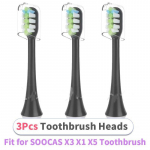 Hambaharjapead SOOCAS X3 X1 X5 hambaharjale, asendus Xiaomi SOOCAS X3 hambaharjapeadele koos kaitsvate katetega must