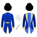 Laste Halloweeni mustkunstniku frakk kost&uuml;&uuml;m pikkade varrukatega tsirkuseringmeistri smokingu jope mantlid poiste t&uuml;drukute karnevalipeo uhke riietus 7-8 Years kuninglik sinine v&auml;rv